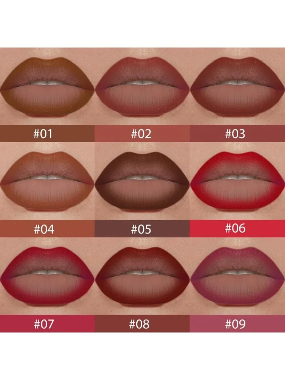1Pcs-A08# Dark Wine Red Shimmery Metallic Cone-Tip Glitter Lipstick Lip Liner